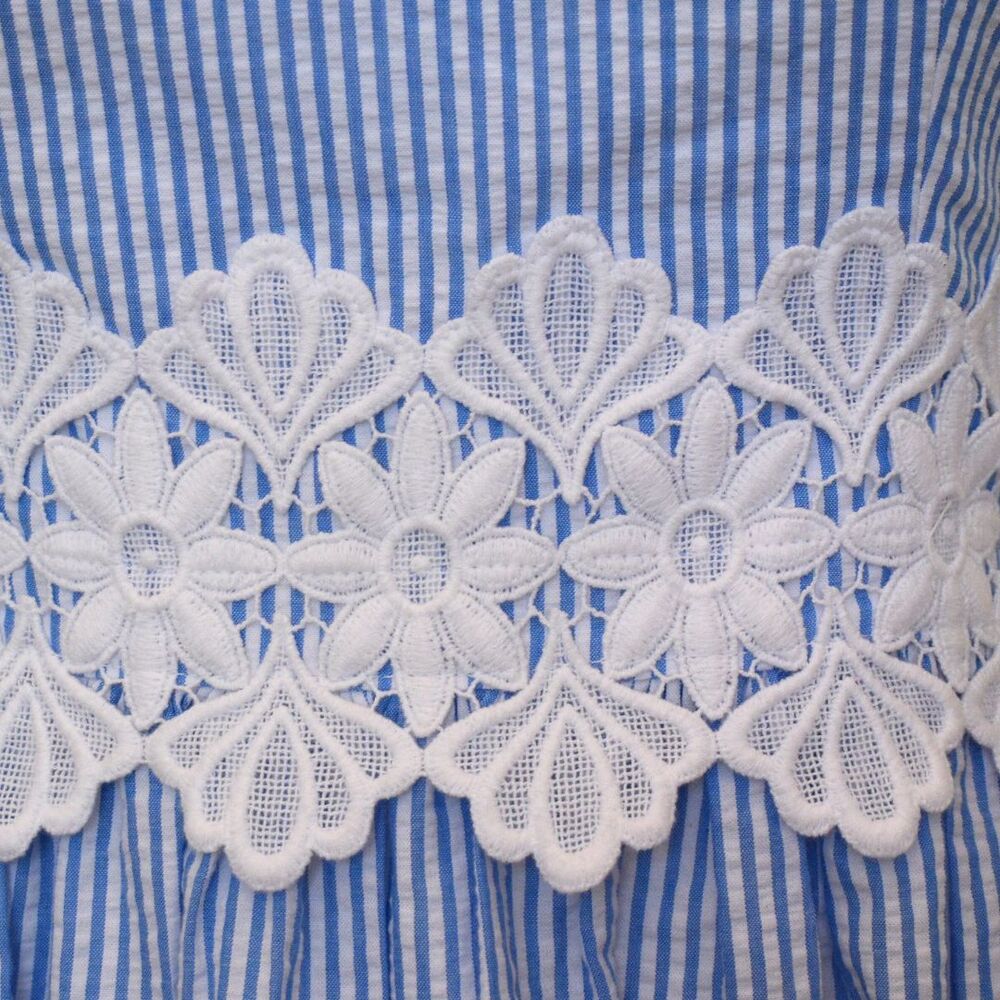 LILLY PULITZER Tessa Seersucker Striped Dress Blue/White Size 0 - Picture 6 of 10